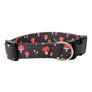 Mushrooms in Red and Black Dog Collar
