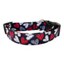 Red and White Hearts Dog Collar