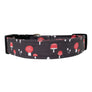 Mushrooms in Red and Black Dog Collar