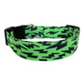 Lightning Bolts in Green Dog Collar