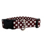 Brown and White Polka Dot Dog Collar