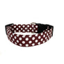 Brown and White Polka Dot Dog Collar