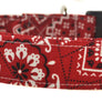 Red and White Bandana Dog Collar - Collars by Design