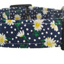 Daisies in Blue Dog Collar - Collars by Design