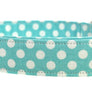 Aqua and White Polka Dot Dog Collar - Collars by Design
