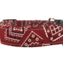 Red and White Bandana Dog Collar