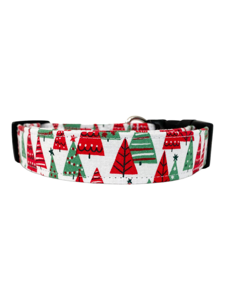 Christmas Trees in Red Dog Collar