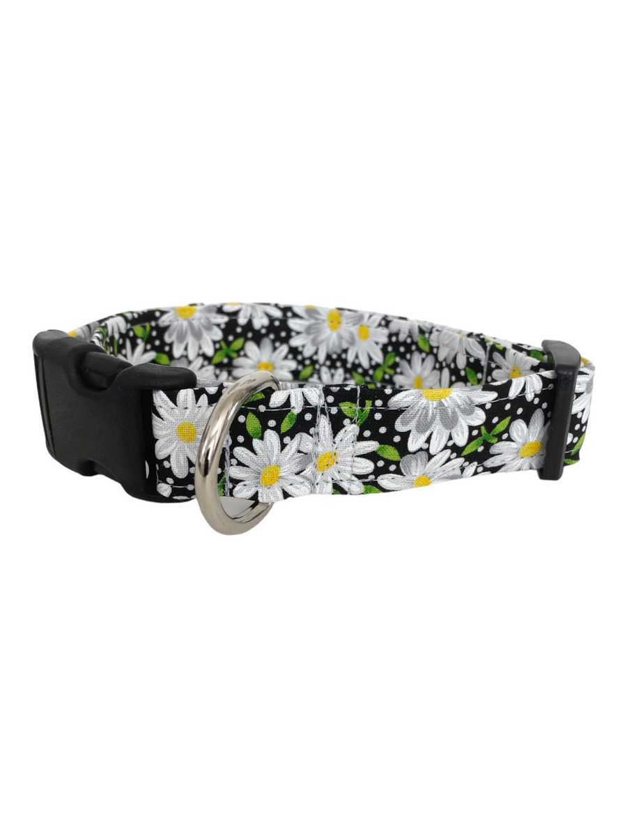 Black Daisy Dog Collar