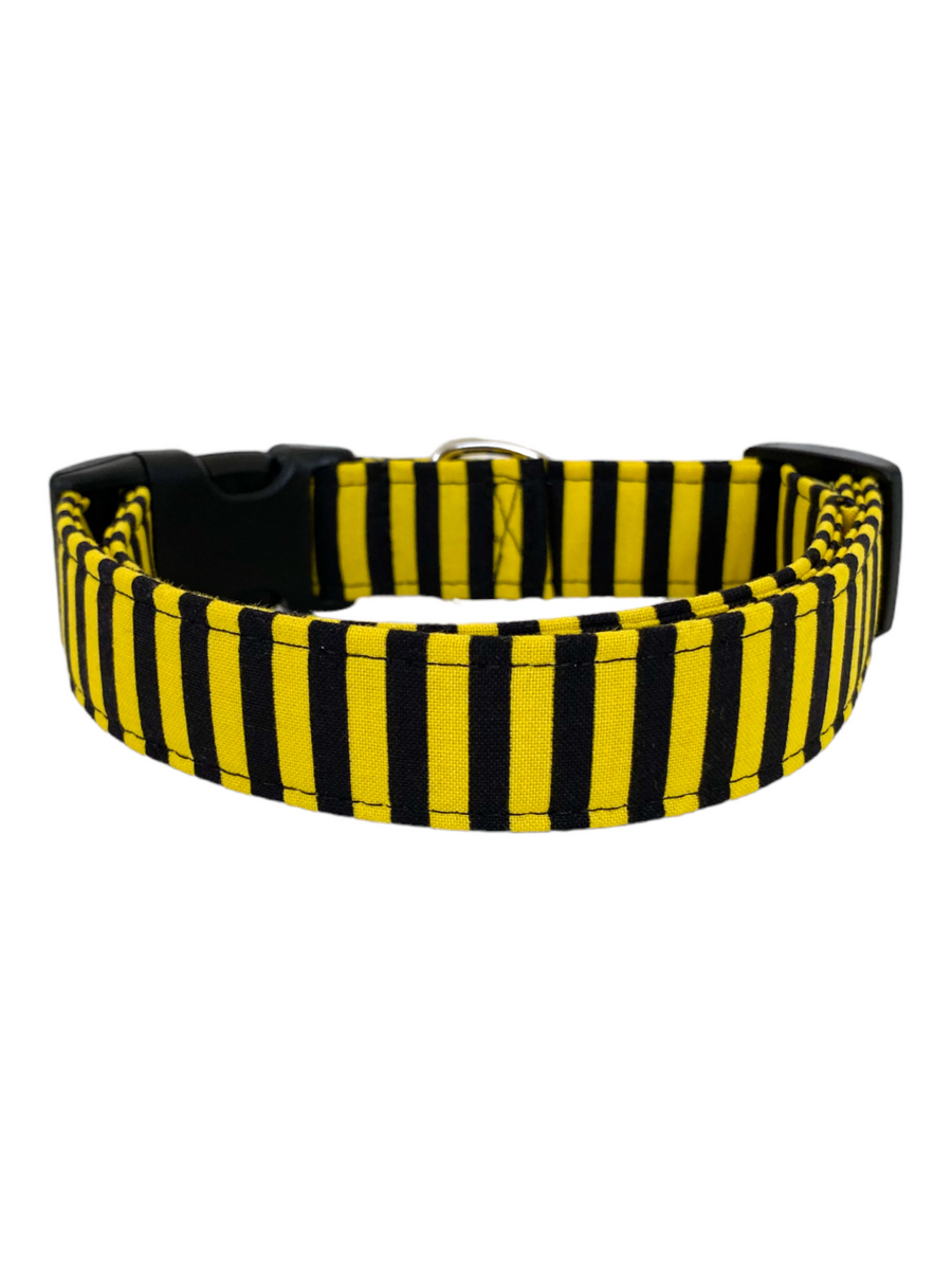 Black and Yellow Stripe Dog Collar