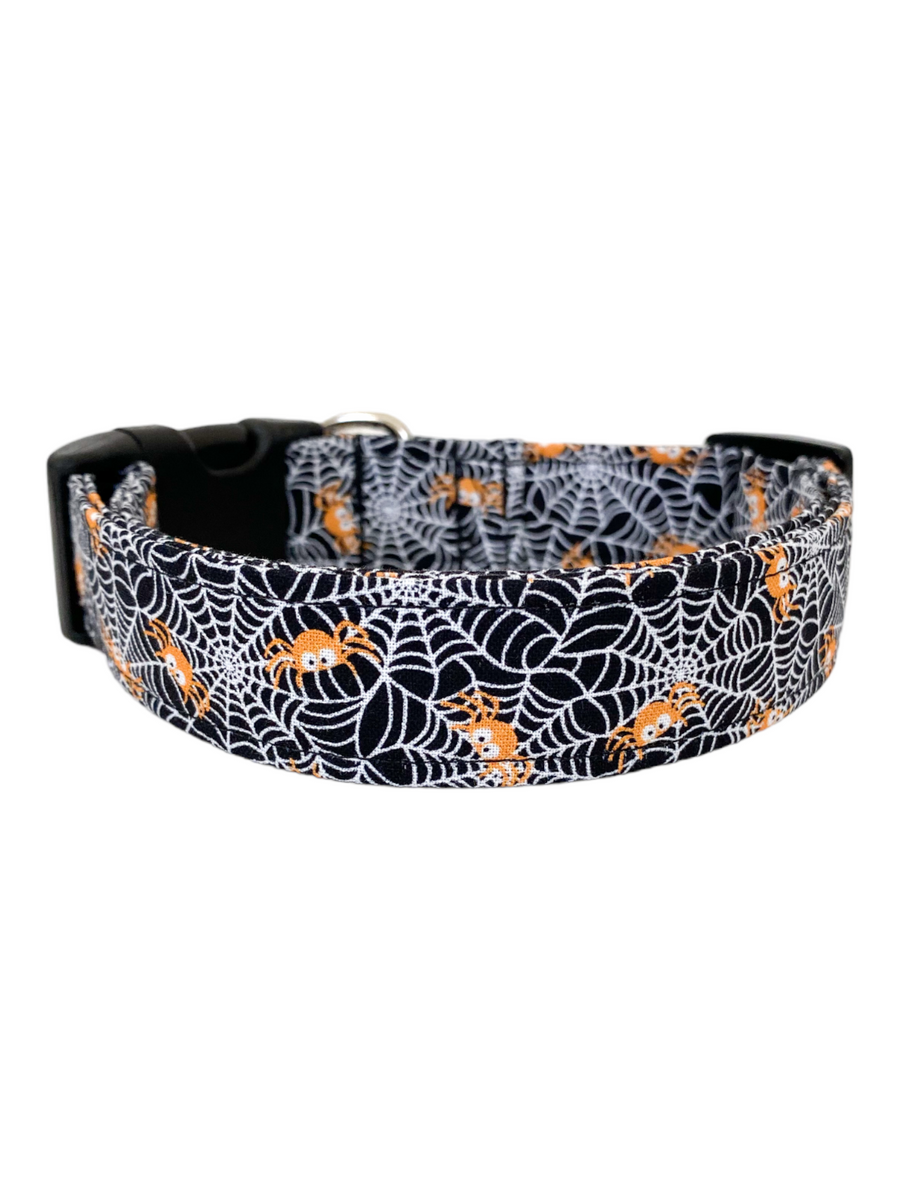 Orange Spiders Dog Collar