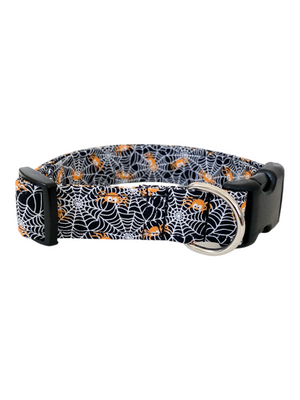 Orange Spiders Dog Collar