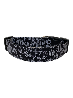 Black and White Pumpkins Dog Collar