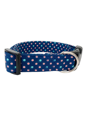 Blue Polka Dots Dog Collar