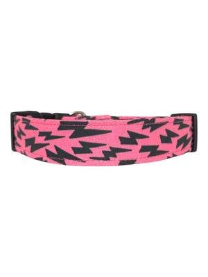Lightning Bolts in Pink Dog Collar