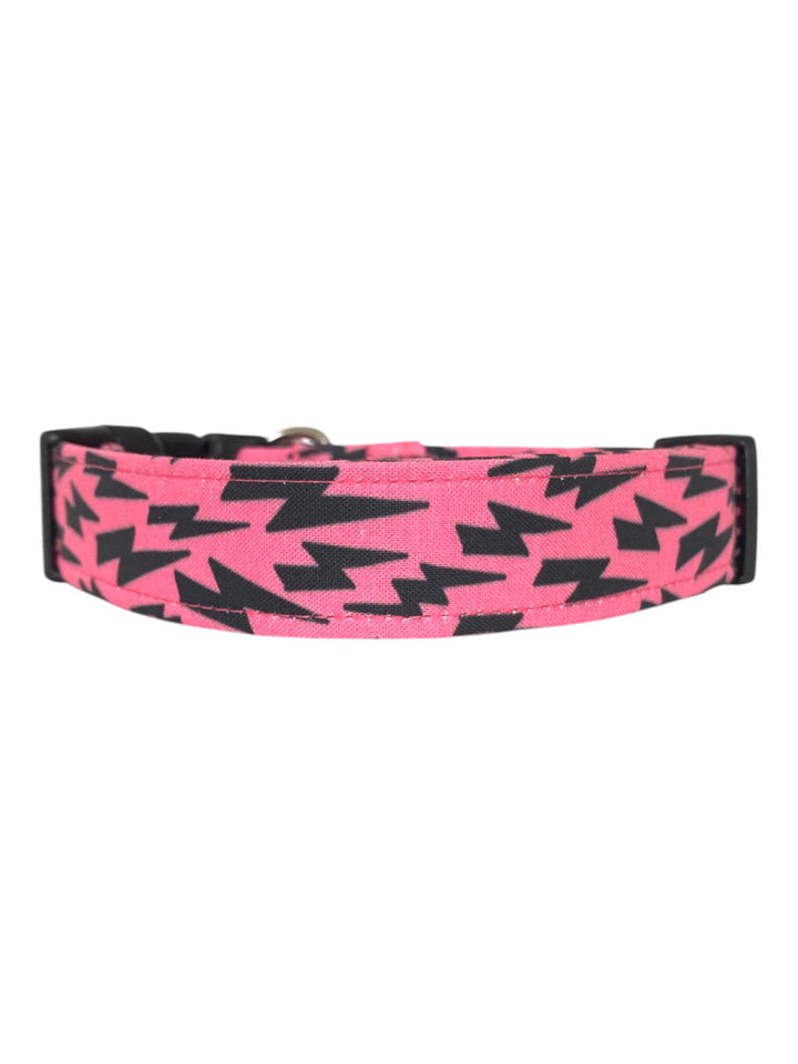 Lightning Bolts in Pink Dog Collar