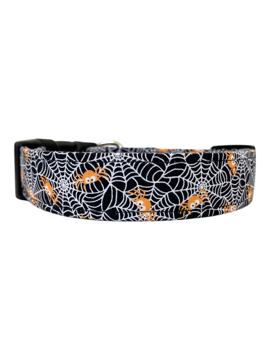 Orange Spiders Dog Collar