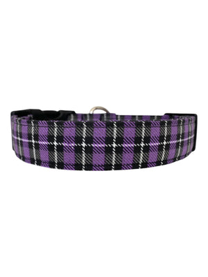 Purple Plaid Dog Collar