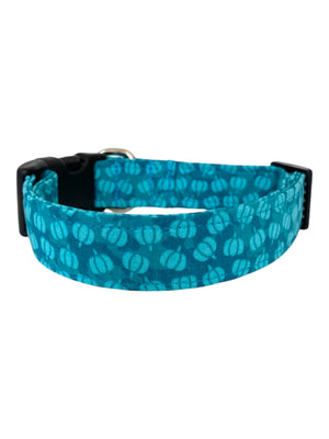Turquoise Pumpkins Dog Collar