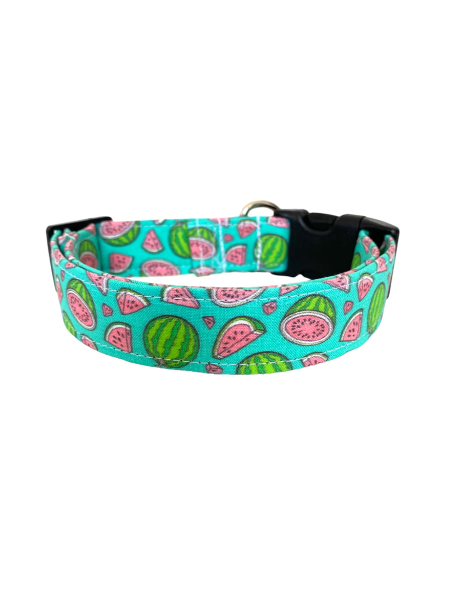 Watermelon in Green Dog Collar