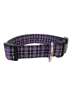 Purple Plaid Dog Collar