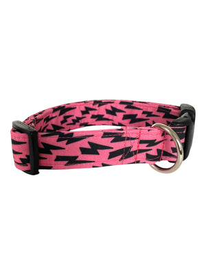 Lightning Bolts in Pink Dog Collar