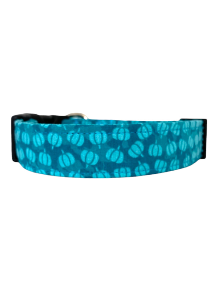 Turquoise Pumpkins Dog Collar