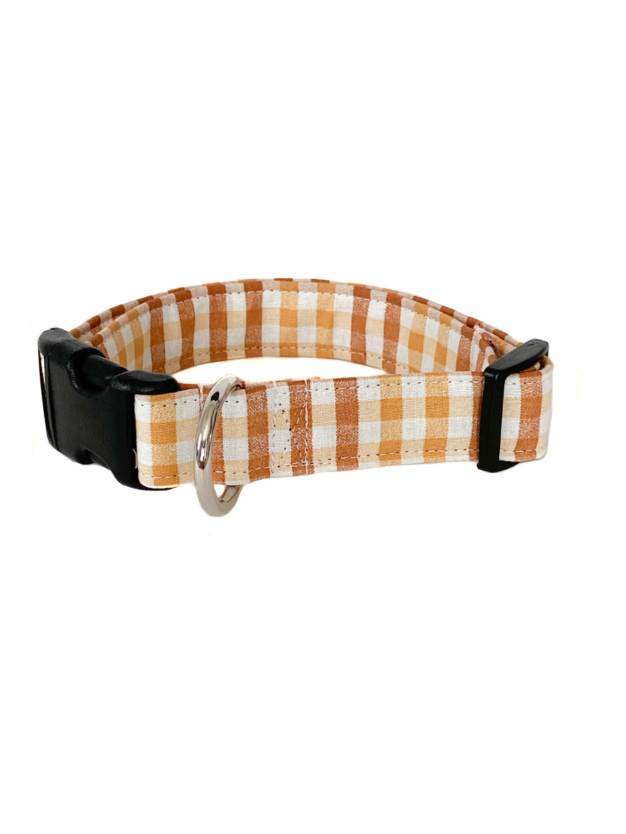 Brown and Tan Plaid Dog Collar