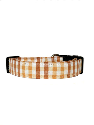 Brown and Tan Plaid Dog Collar