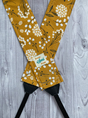 Mustard Woodland Floral Camera Strap