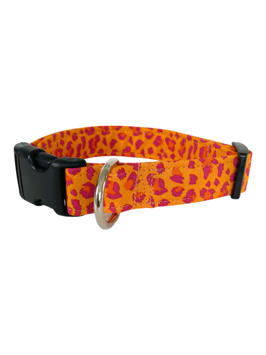Orange Leopard Dog Collar