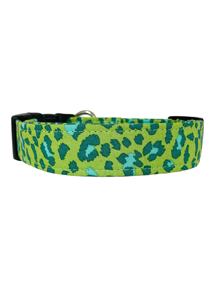 Green Leopard Dog Collar