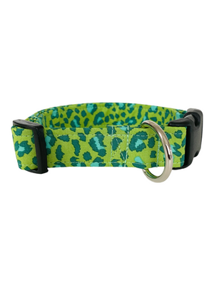 Green Leopard Dog Collar