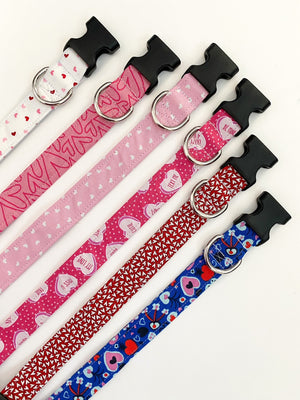 Pink Conversation Hearts Dog Collar