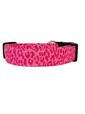 Bright Pink Leopard Dog Collar