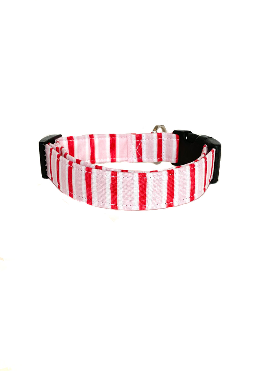 Pink Stripes Dog Collar