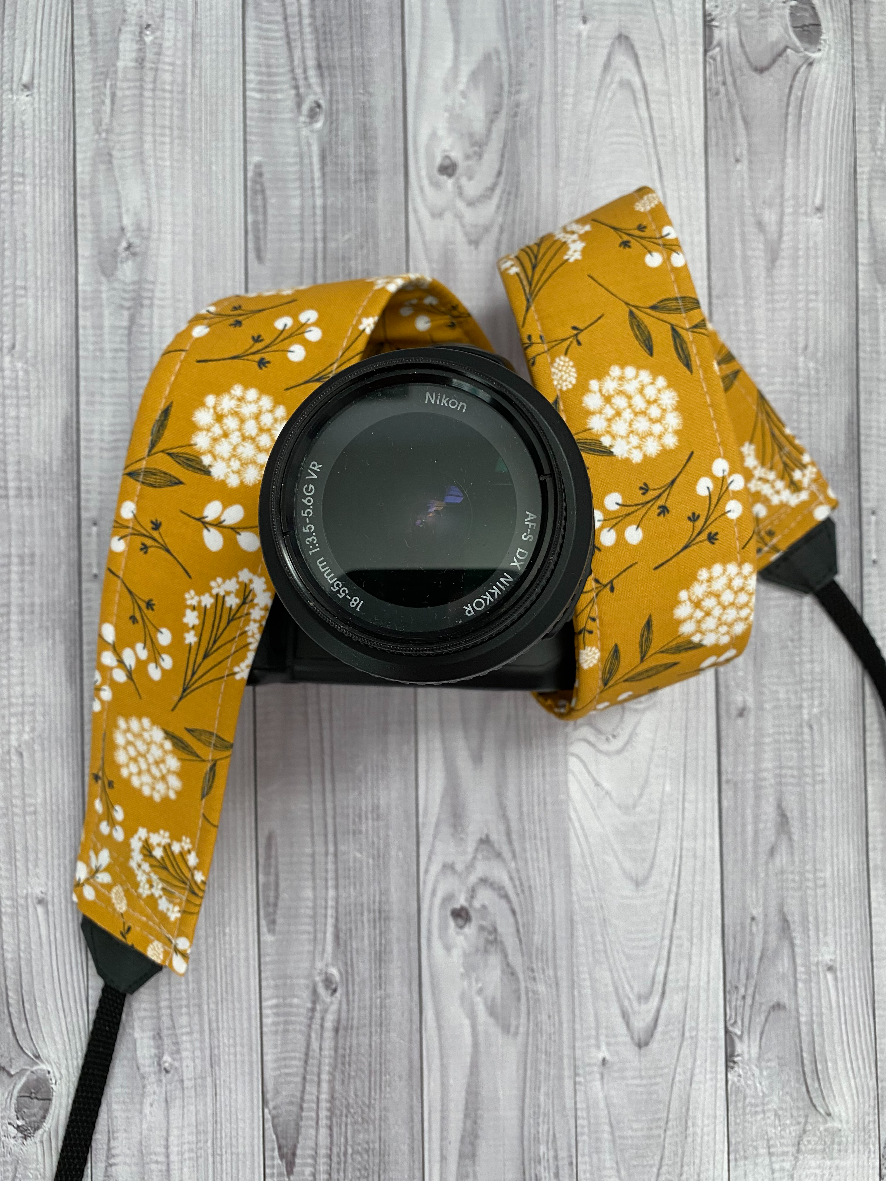 patterned camera strap