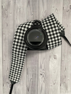 Black and White Checkered Camera Strap