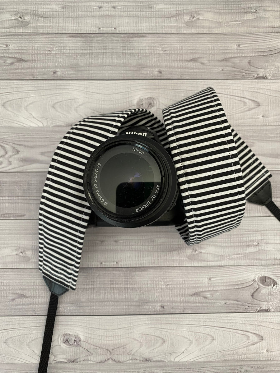 Black and White Stripe Camera Strap