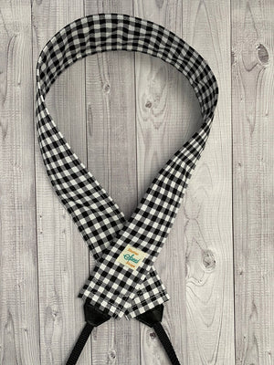 Black and White Checkered Camera Strap