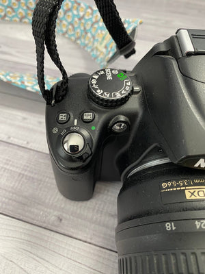 Black and White Checkered Camera Strap