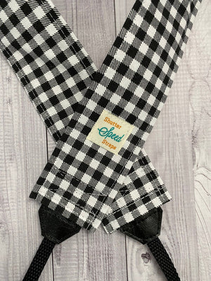 Black and White Checkered Camera Strap