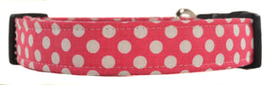 Dots in Hot Pink Dog Collar - Collars by Design