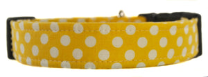 Dots in Yellow Dog Collar - Collars by Design
